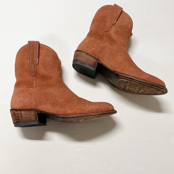 Tecovas The Lucy Suede Heeled Ankle Boots in Desert Rose 7.5 NWB - Picture 3 of 13